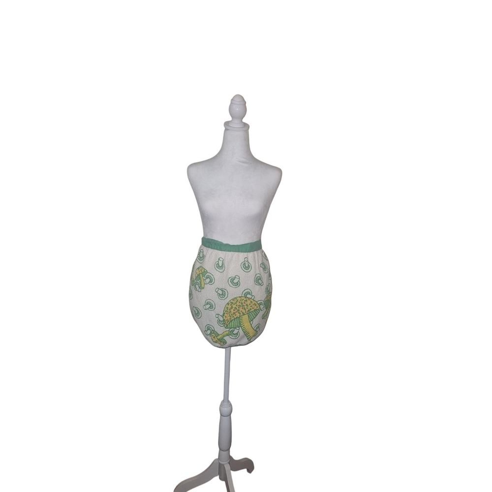Vintage Mushroom Cottagecore Lap Kitchen Apron Terry Cloth Colorful
